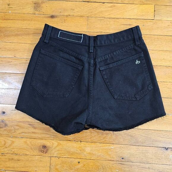Rag & Bone Cut Out Black Shorts Women’s size 26 Distressed Denim shorts - Picture 2 of 6
